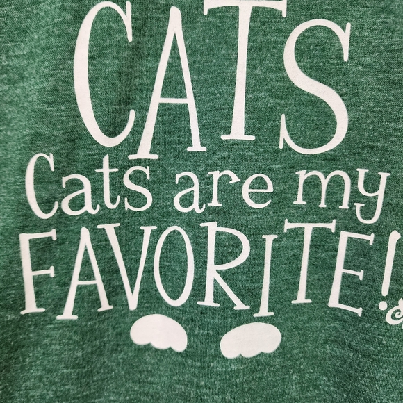 Cat Lady I like cats cats are my favorite! Elf graphic v-neck t-shirt woman's S - Picture 7 of 7